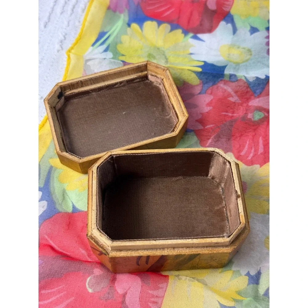 Vintage Japanese Lacquerware Trinket Box Bird Hand Painted Crackle Glaze Small - Picture 3 of 6